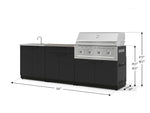 NewAge Outdoor Kitchens Stainless-Steel 5-Piece Cabinet Set with Bar, Sink, Grill Cabinet, Performance Grill, and Countertop-73425-Garage Giant 