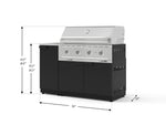 NewAge Outdoor Kitchens Outdoor Grill Island Stainless-Steel 3-Piece Cabinet Set with Sink, Grill Cabinet, and Performance Grill 