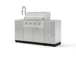 NewAge Outdoor Kitchens Outdoor Grill Island Stainless-Steel 5-Piece Cabinet Set with Sink, 3 Drawer, Grill Cabinet, Performance Grill and Stainless Steel Countertop-75563-Garage Giant 