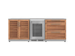 NewAge Outdoor Kitchens Stainless Steel 5-Piece Cabinet Set with 3-Drawer, 2-Door Cabinet, Countertops and Fridge-67588-Garage Giant 