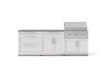 NewAge Outdoor Kitchens Stainless-Steel 5-Piece Cabinet Set with 3-Drawer, Bar, Grill Cabinet, Performance Grill and Countertop-73360-Garage Giant 