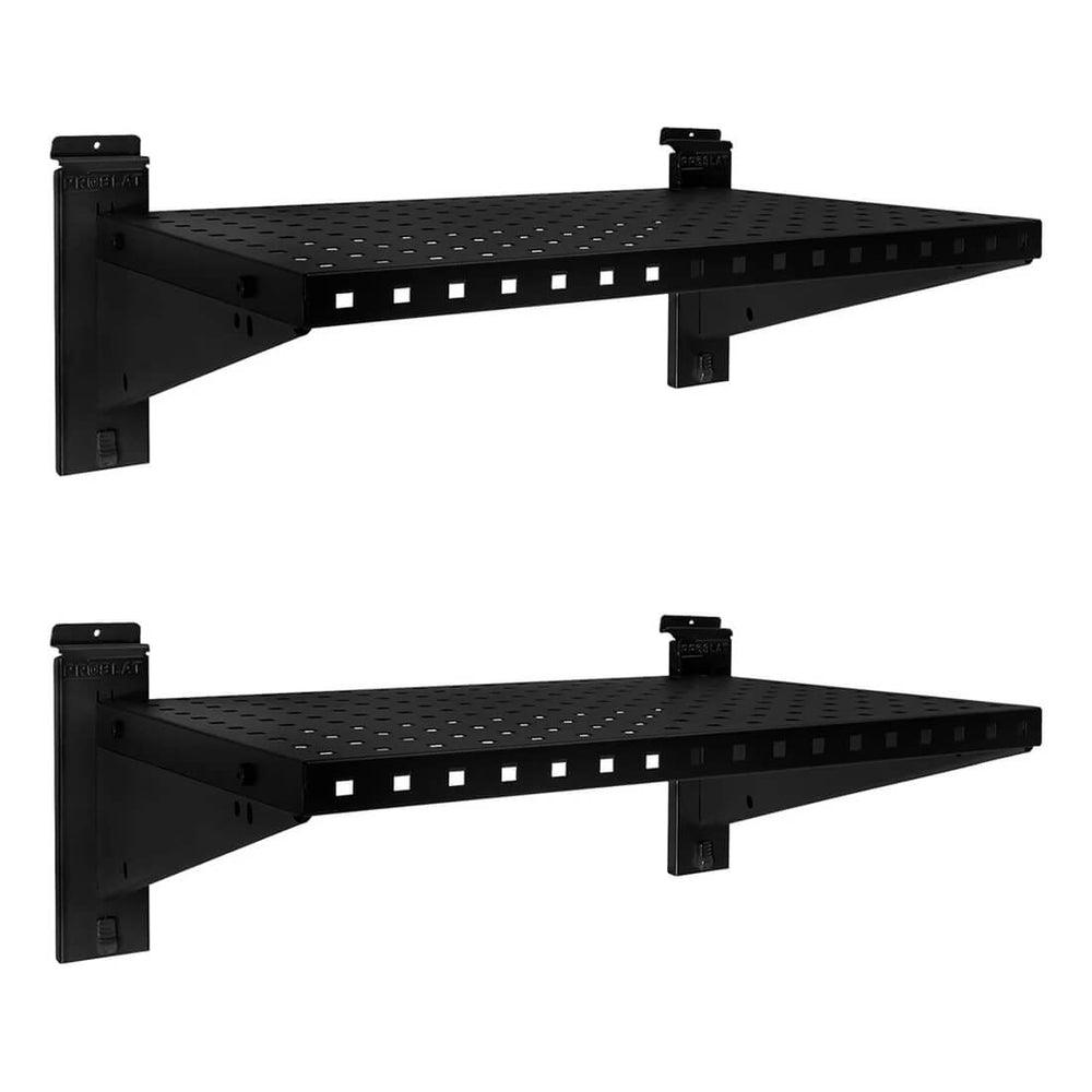 Proslat Stealth Slatwall 24-Inch Heavy Duty Metal Shelves (2-Pack)-53020K-Garage Giant