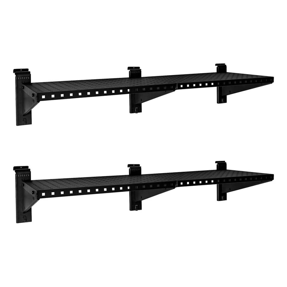 Proslat Stealth Slatwall 48-Inch Heavy Duty Metal Shelves (2-Pack)-53021K-Garage Giant