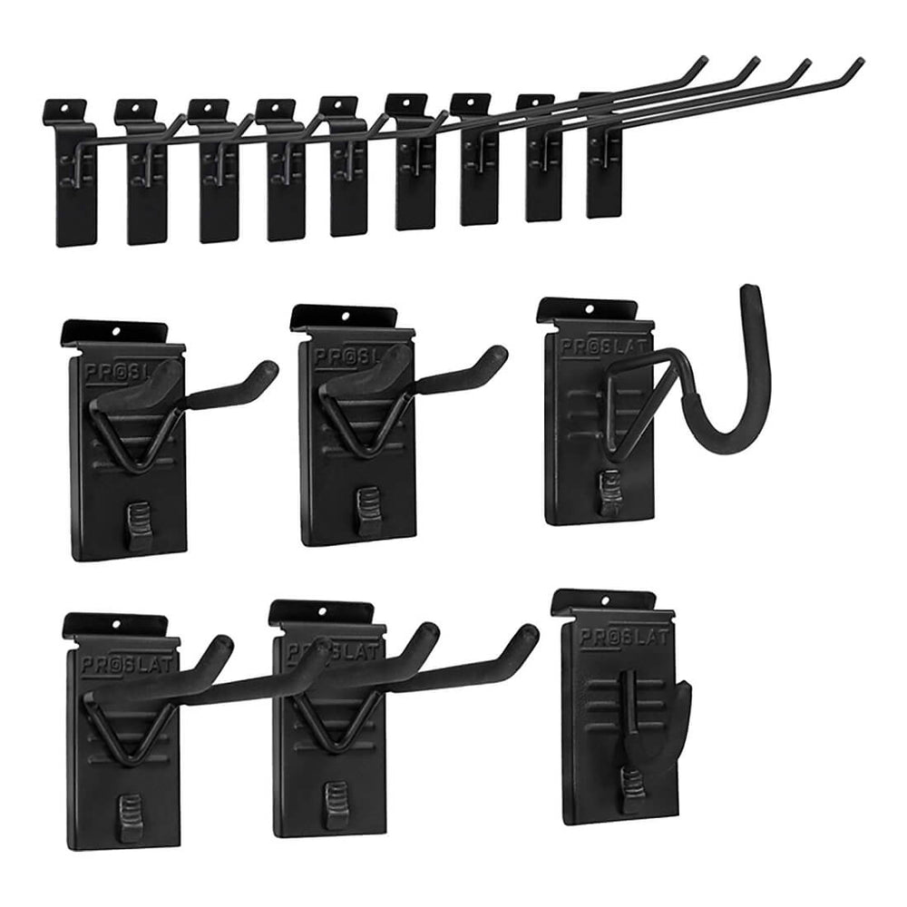 Proslat Stealth Slatwall 15-Piece Hook Kit-53049-Garage Giant