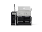 NewAge Outdoor Kitchens Outdoor Grill Island Aluminum 3-Piece Cabinet Set with Sink, Grill Cabinet and Platinum Grill-75340-Garage Giant 