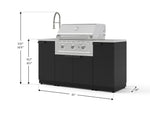 NewAge Outdoor Kitchens Outdoor Grill Island Stainless-Steel 5-Piece Cabinet Set with Sink, 1 Door, Grill Cabinet, Performance Grill and Stainless Steel Countertop 