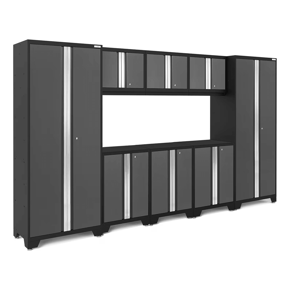 NewAge Garage Cabinets BOLD Series Grey 8-Piece Set (No Countertop)-53218-Garage Giant