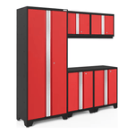NewAge Garage Cabinets BOLD Series Red 5-Piece Set (No Countertop)-53220-Garage Giant 