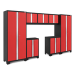 NewAge Garage Cabinets BOLD Series Red 7-Piece Set (No Countertop)-53222-Garage Giant 