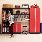 NewAge Garage Cabinets BOLD Series Red 7-Piece Set (No Countertop)-53222-Garage Giant 