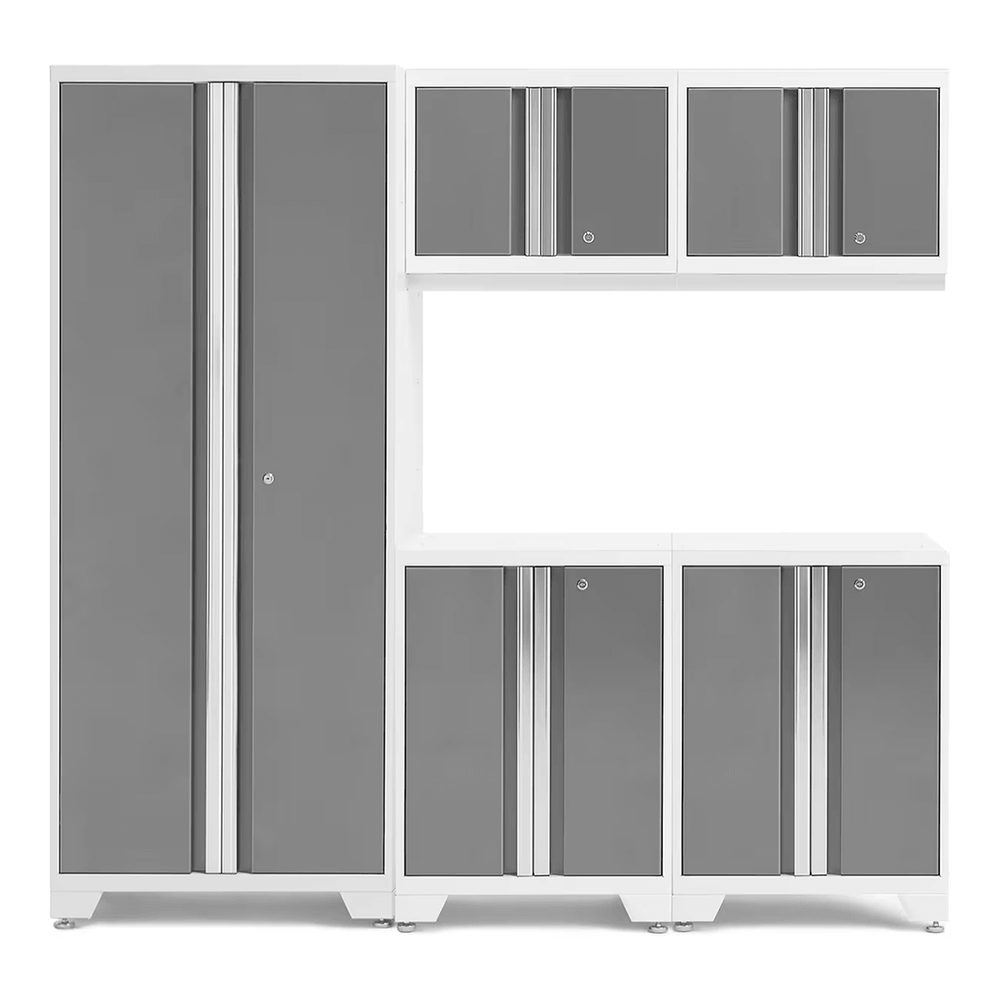 NewAge Garage Cabinets BOLD Series Platinum 5-Piece Set (No Countertop)-53225-Garage Giant