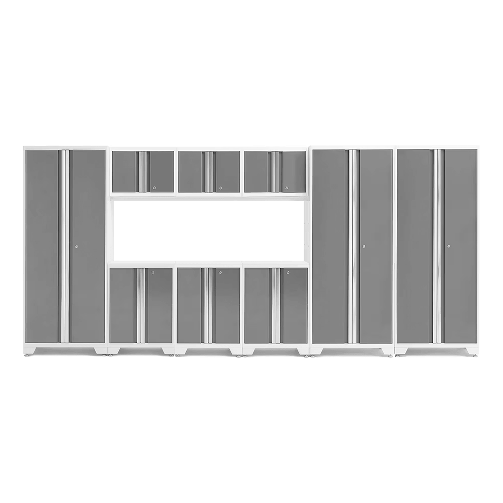 NewAge Garage Cabinets BOLD Series Platinum 9-Piece Set (No Countertop)-53229-Garage Giant