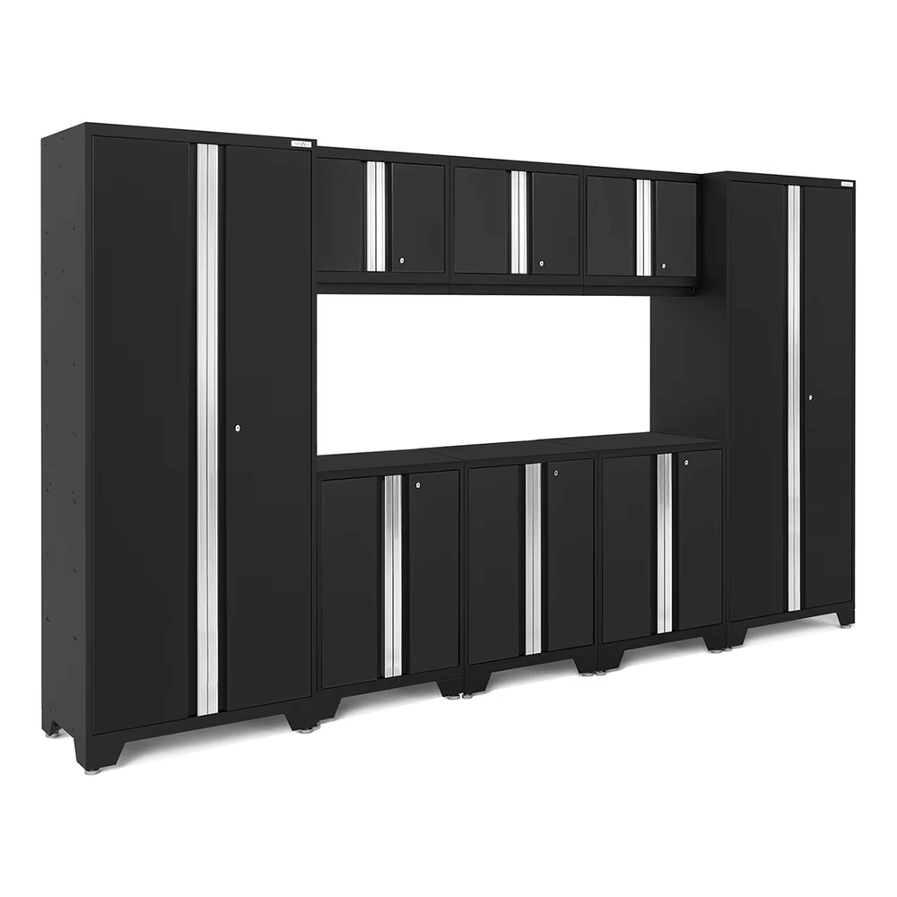 NewAge Garage Cabinets BOLD Series Black 8-Piece Set (No Countertop)-53233-Garage Giant