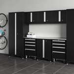 NewAge Garage Cabinets BOLD Series Black 8-Piece Set (No Countertop)-53233-Garage Giant 