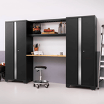 NewAge Garage Cabinets BOLD Series Black 8-Piece Set (No Countertop)-53233-Garage Giant 