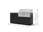 NewAge Outdoor Kitchens Stainless-Steel 4-Piece Cabinet Set with Base, Grill Cabinet, Performance Grill, and Countertop-73497-Garage Giant 