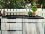 NewAge Outdoor Kitchens Stainless Steel 4-Piece Cabinet Set with Caster and 2 Door, Grill Cabinet, Performance Grill, Countertop-72454-Garage Giant 