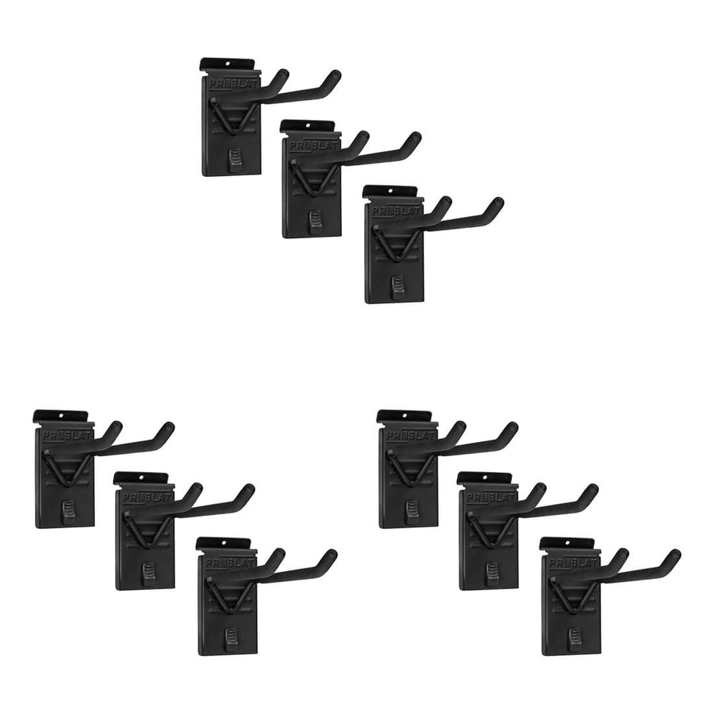 Proslat Stealth Slatwall Double 8-Inch Hook (9-Pack) 53310K | Garage Giant