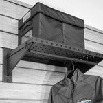 Proslat Stealth Slatwall 24-Inch Heavy Duty Metal Shelf with Clothing Rod-53320K-Garage Giant 