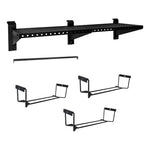 Proslat Stealth Slatwall 48-Inch Heavy Duty Metal Shelf with Tool Holders and Clothing Rod-53322K-Garage Giant 