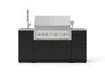 NewAge Outdoor Kitchens Outdoor Grill Island Stainless-Steel 5-Piece Cabinet Set with Sink, 3 Drawer, Grill Cabinet, Platinum Grill and Stainless Steel Countertop 