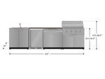 NewAge Outdoor Kitchens Stainless Steel 6-Piece Cabinet Set with Sink, Bar, Grill Cabinet, Performance Grill, Countertop and Fridge-72067-Garage Giant 