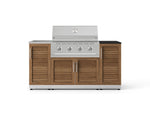 NewAge Outdoor Kitchens Outdoor Grill Island Stainless-Steel Louvered Doors 5-Piece Cabinet Set with Sink, 1 Door, Grill Cabinet, Performance Grill and Stainless Steel Countertop - (Natural Gas) 