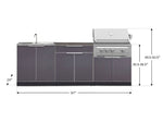 NewAge Outdoor Kitchens Aluminum 5-Piece Cabinet Set with Bar, Sink, Grill Cabinet, Platinum Grill, and Countertop-71272-Garage Giant 