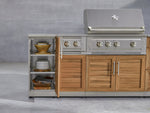 NewAge Outdoor Kitchens Outdoor Grill Island Stainless-Steel 5-Piece Cabinet Set with Sink, 1 Door, Grill Cabinet, Platinum Grill and Stainless Steel Countertop-75326-Garage Giant 