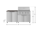 NewAge Outdoor Kitchens Stainless Steel 4-Piece Cabinet Set with Caster and 2 Door, Grill Cabinet, Performance Grill, Countertop-72490-Garage Giant 