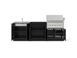 NewAge Outdoor Kitchens Aluminum 5-Piece Cabinet Set with Bar, Sink, Grill Cabinet, Platinum Grill, and Countertop-73381-Garage Giant 