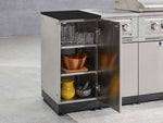 NewAge Outdoor Kitchens Outdoor Grill Island Stainless-Steel 6-Piece Cabinet Set with Casters and 1-Door, Grill Cabinet, Performance Grill, Side Burner and Dekton in Sirius Countertop - (Liquid Propane) 