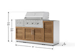 NewAge Outdoor Kitchens Outdoor Grill Island Stainless-Steel Louvered Doors 5-Piece Cabinet Set with 1-Door, Grill Cabinet, Side Burner and Performance Grill - (Natural Gas) 