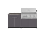 NewAge Outdoor Kitchens Aluminum 4-Piece Cabinet Set with Bar, Grill Cabinet, Platinum Grill, and Countertop-71726-Garage Giant 