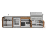 NewAge Outdoor Kitchens Stainless Steel 6-Piece Cabinet Set with Sink, Bar, Grill Cabinet, Platinum Grill, Countertop and Fridge-72110-Garage Giant 