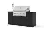 NewAge Outdoor Kitchens Outdoor Grill Island Stainless-Steel 5-Piece Cabinet Set with Sink, 1 Door, Grill Cabinet, Platinum Grill and Stainless Steel Countertop - (Liquid Propane) | Garage Giant 