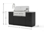 NewAge Outdoor Kitchens Outdoor Grill Island Stainless-Steel 5-Piece Cabinet Set with Sink, 3 Drawer, Grill Cabinet, Platinum Grill and Stainless Steel Countertop 
