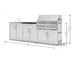NewAge Outdoor Kitchens Stainless-Steel 5-Piece Cabinet Set with Bar, Sink, Grill Cabinet, Platinum Grill, and Countertop-73404-Garage Giant 