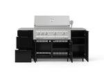 NewAge Outdoor Kitchens Outdoor Grill Island Aluminum 6-Piece Cabinet Set with Casters 1 Door, 3 Drawer, Grill Cabinet, Platinum Grill, Countertops 