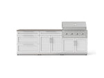 NewAge Outdoor Kitchens Stainless-Steel 5-Piece Cabinet Set with 3-Drawer, Bar, Grill Cabinet, Performance Grill and Countertop-73364-Garage Giant 