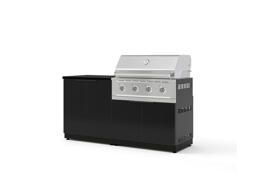 NewAge Outdoor Kitchens Aluminum 4-Piece Cabinet Set with Base, Grill Cabinet, Performance Grill, and Countertop-73445-Garage Giant