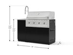 NewAge Outdoor Kitchens Outdoor Grill Island Aluminum 3-Piece Cabinet Set with Sink, Grill Cabinet, and Performance Grill 