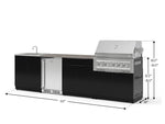 NewAge Outdoor Kitchens Aluminum 6-Piece Cabinet Set with Sink, Bar, Grill Cabinet, Platinum Grill, Countertop and Stainless Steel Door Fridge-73792-Garage Giant 