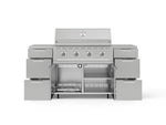 NewAge Outdoor Kitchens Outdoor Grill Island Stainless-Steel 6-Piece Cabinet Set with Casters 3 Drawers, Grill Cabinet, Performance Grill, Countertops-74934-Garage Giant 