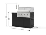 NewAge Outdoor Kitchens Outdoor Grill Island Stainless-Steel 3-Piece Cabinet Set with Sink, Grill Cabinet, and Performance Grill 
