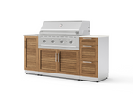 NewAge Outdoor Kitchens Outdoor Grill Island Stainless-Steel Louvered Doors 5-Piece Cabinet Set with Sink, 3 Drawer, Grill Cabinet, Performance Grill and Stainless Steel Countertop - (Natural Gas) | Garage Giant 