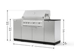 NewAge Outdoor Kitchens Outdoor Grill Island Stainless-Steel 5-Piece Cabinet Set with Sink, 1 Door, Grill Cabinet, Platinum Grill and Stainless Steel Countertop - (Liquid Propane) 