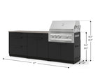 NewAge Outdoor Kitchens Stainless-Steel 5-Piece Cabinet Set with with 3-Drawer, Bar, Grill Cabinet, Platinum Grill and Countertop-73354-Garage Giant 