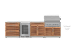 NewAge Outdoor Kitchens Stainless Steel 4-Piece Cabinet Set with 3-Drawer, Bar, Grill Cabinet and Fridge-67905-Garage Giant 