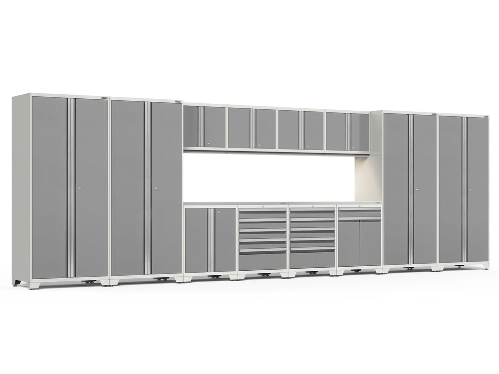 NewAge Garage Cabinets Pro Series Platinum 14-Piece Cabinet Set-55449-Garage Giant
